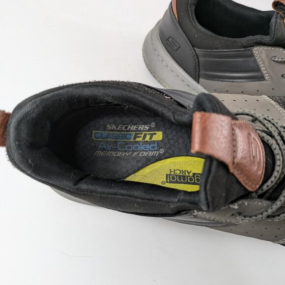Skechers Mens Sz 10 Sneakers Delson Black Trainers Air-Cooled Memory Foam Gray main image 5